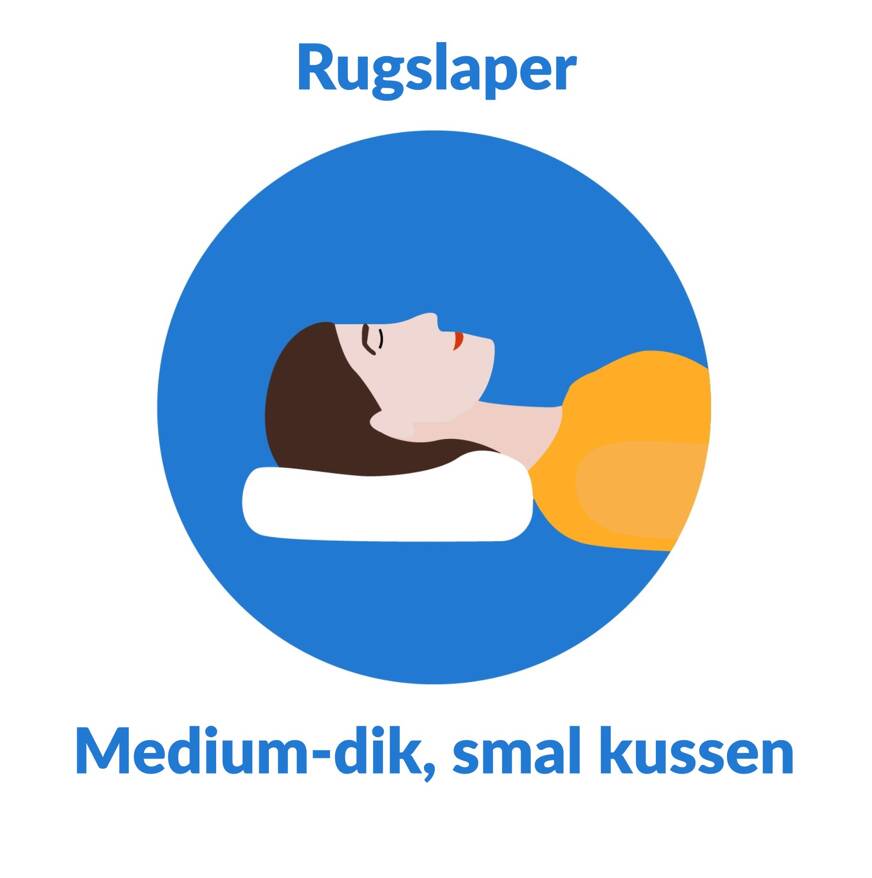 Rugslaper: medium-dik, smal kussen
